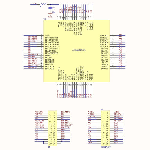 ATMEGA128 AVR Development Board (Bare PCB)
