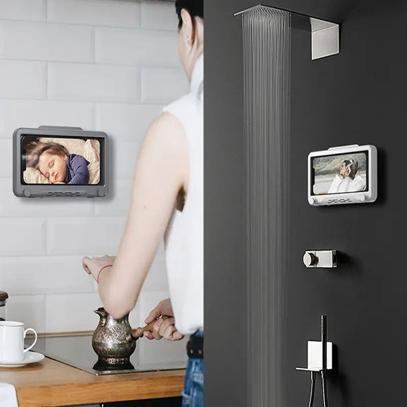 Waterproof Anti-Fog Shower Phone Holder with Touch Screen