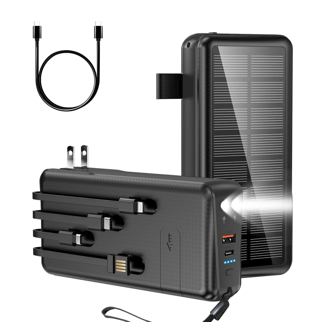 50000mAh Solar Power Bank with PD30W Fast Charging & Flashlight