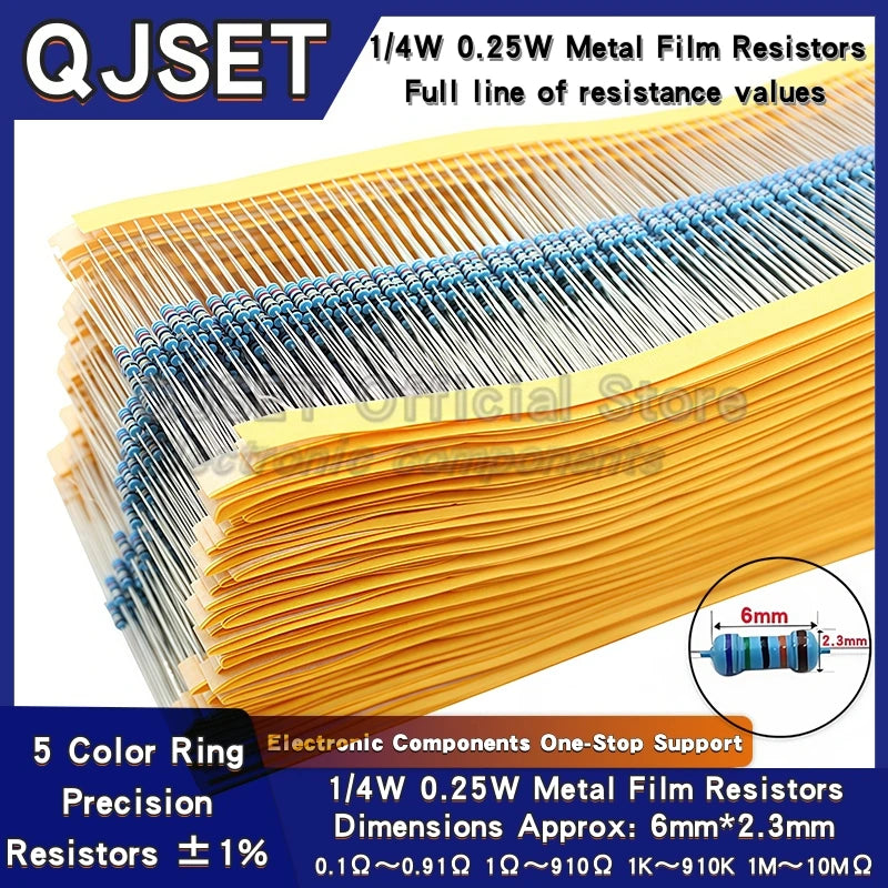 1% Precision Metal Film Resistor Set 100pcs (1/4W)