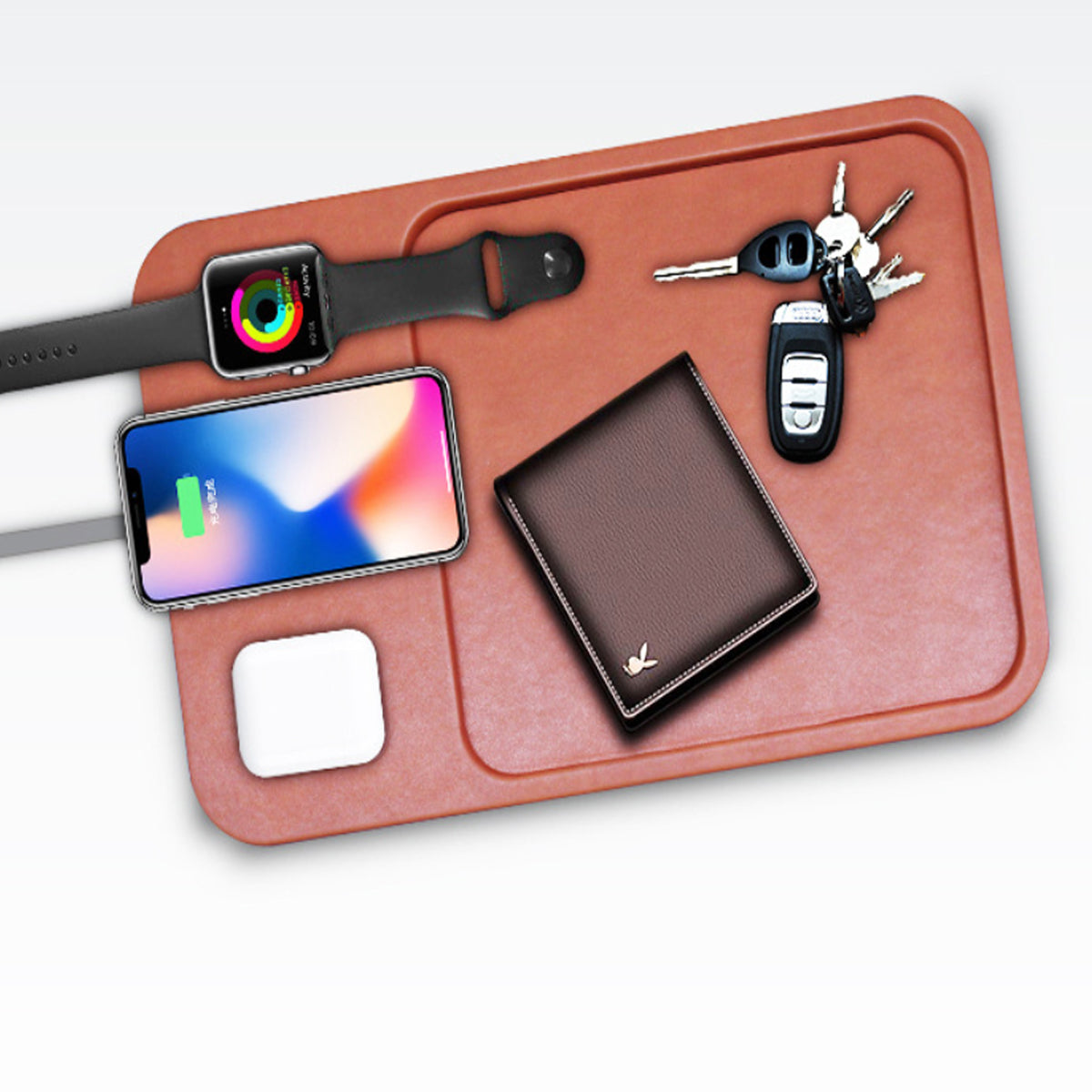 3-in-1 Smart Wireless Charging Tray with Catch-All Pod