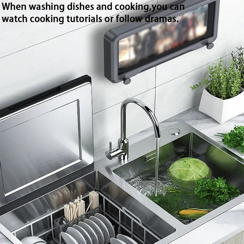 Waterproof Anti-Fog Shower Phone Holder with Touch Screen