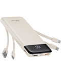 Slim 10000mAh Portable Charger with Built-In Cables (6 Outputs)