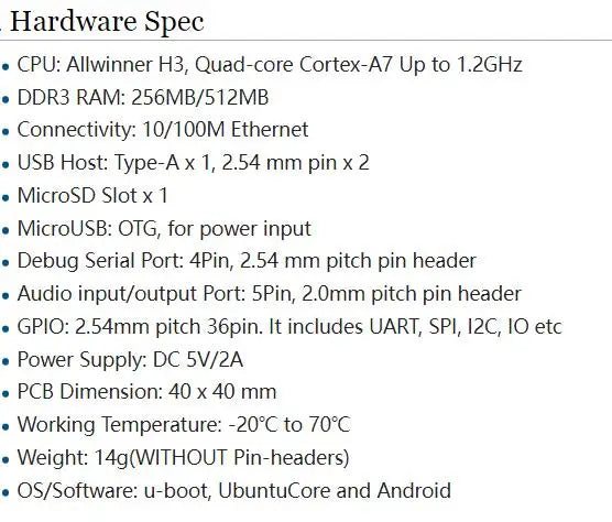 NanoPi Neo LTS Single-Board Computer with CNC Metal Case