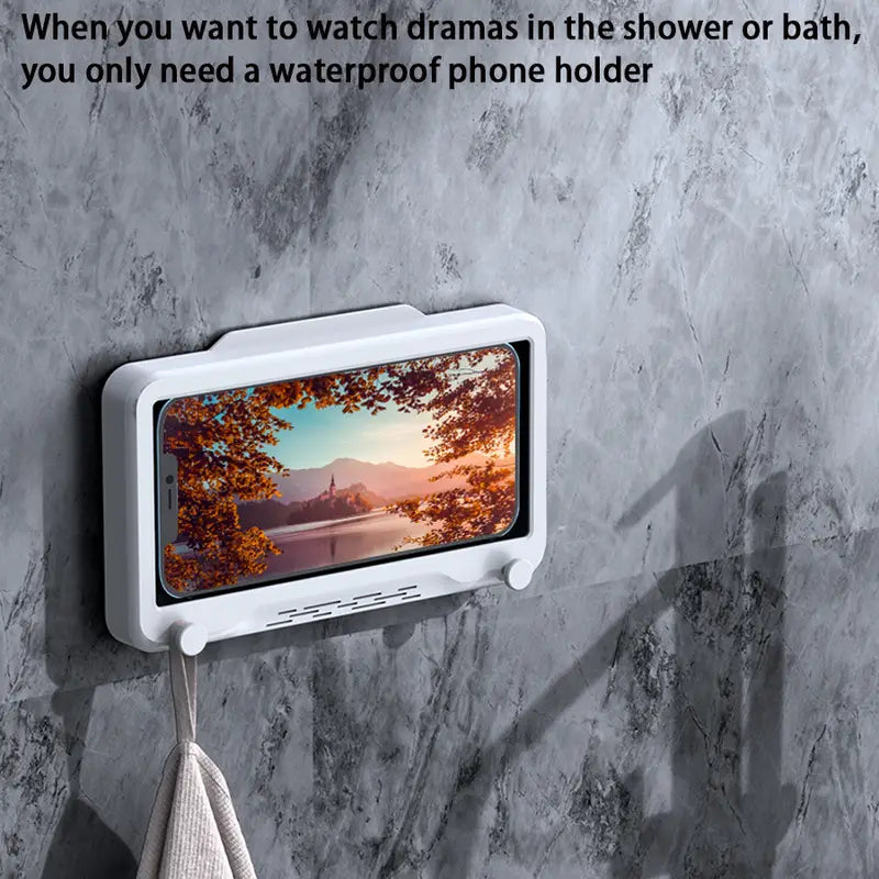 Waterproof Anti-Fog Shower Phone Holder with Touch Screen