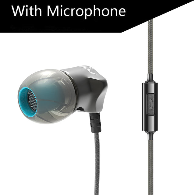 Heavy Bass Metal In-Ear Earphones with Built-In Microphone
